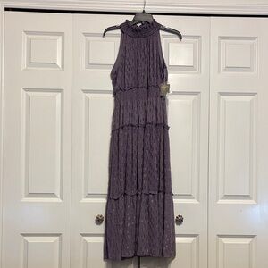 Elegant Purple Sleeveless Dress